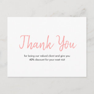 Body Waxing Skin Care Boutique Minimal Thank You Postcard