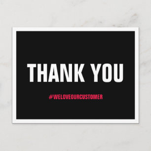 Body Waxing Wax Bold Black Lettering Thank You Postcard