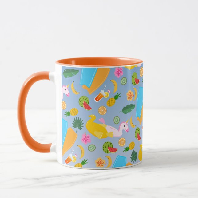 Bodyboard boy fun beach birthday party mug (Left)