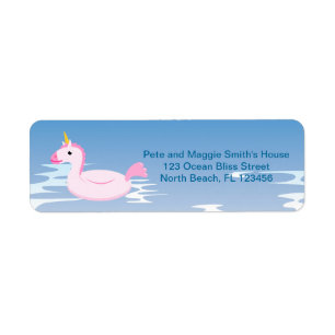 Bodyboard girl fun beach birthday party return address label