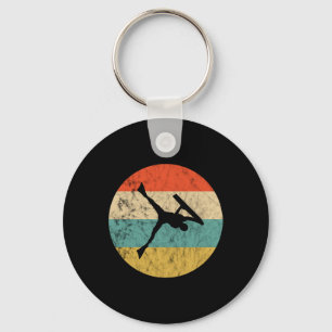 Bodyboarder Vintage Retro Sunset Surfing Bodyboard Key Ring