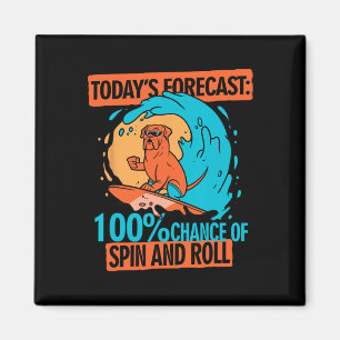 Bodyboarding Bodyboarder Spin And Roll Magnet