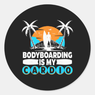 Bodyboarding Rider And Surfing Bodyboarder _1  Classic Round Sticker