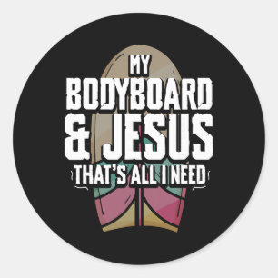 Bodyboarding Rider And Surfing Bodyboarder _2 Classic Round Sticker