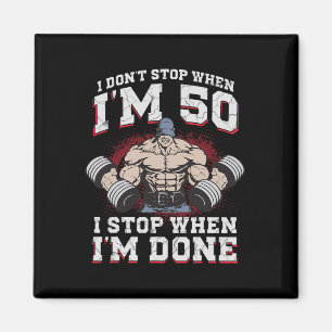 Bodybuilder 50s Birthday 50 Years Old Gym Workout  Magnet