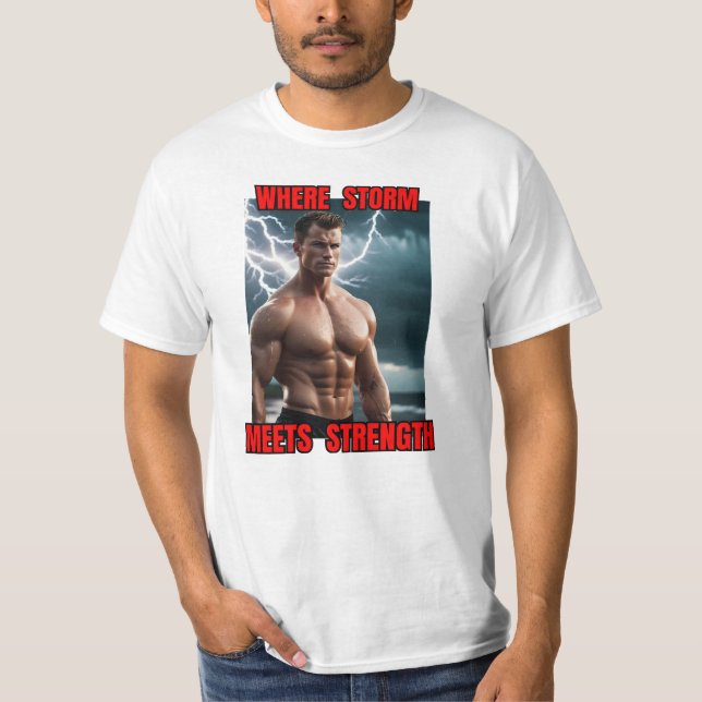 Bodybuilder and storm T-Shirt (Front)