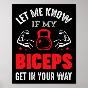 Bodybuilder Biceps Gym Fitness Workout Motivation Poster