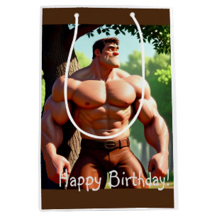 Bodybuilder Birthday Medium Gift Bag
