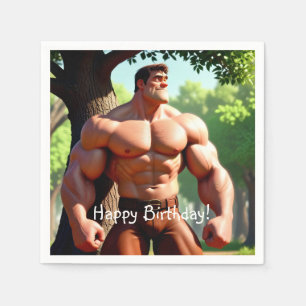 Bodybuilder Birthday Napkin
