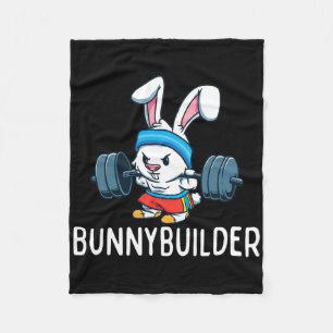Bodybuilder Bunny Easter Bunnybuilder Fitness Gym Fleece Blanket
