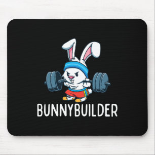 Bodybuilder Bunny Easter Bunnybuilder Fitness Gym Mouse Pad