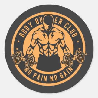 Bodybuilder Club Classic Round Sticker