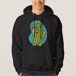 Bodybuilder Cucumber Vegetable Plant Vegetarian Ve Hoodie