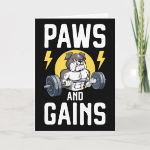 Bodybuilder Dog Lover Gym Wear Fitness Workout Bod Card