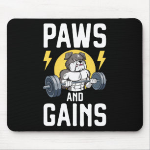 Bodybuilder Dog Lover Gym Wear Fitness Workout Bod Mouse Pad