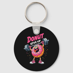 Bodybuilder Doughnut Give Up Humour Gym Workout Jo Key Ring
