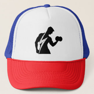 Bodybuilder Fitness Graphic Red White Blue Trucker Hat