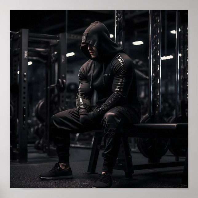 Bodybuilder Focusing on Next Lift Poster (Front)