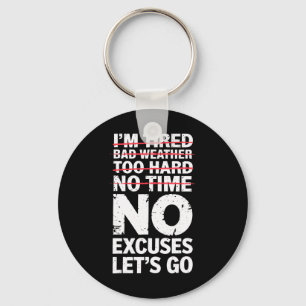 Bodybuilder Funny No Excuses Let's Go Gym Humour M Key Ring