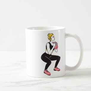 Bodybuilder Leg Day Girl Kettlebells Fitness Bodyb Coffee Mug