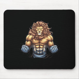 Bodybuilder Lion Lover Gym Wear Fitness Workout Bo Mouse Pad