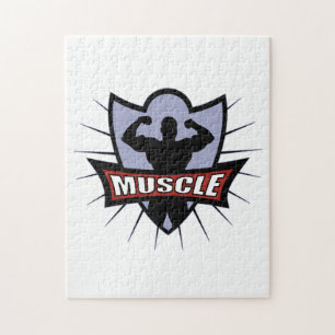 Bodybuilder Muscle Logo Jigsaw Puzzle