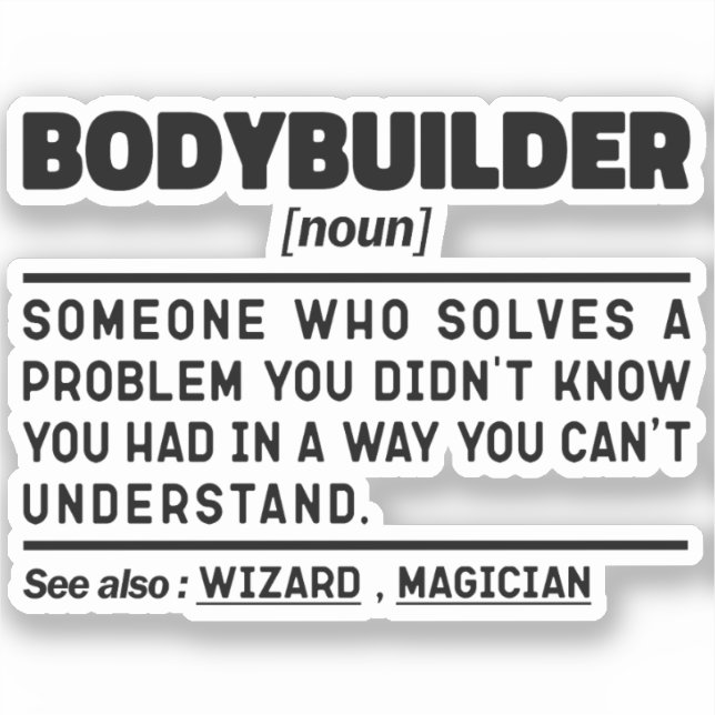 Bodybuilder Noun Definition Fitness Lover Workout  (Front)