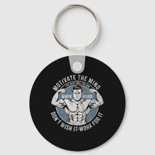 Bodybuilder Old School Vintage 80s Weight Sports B Key Ring
