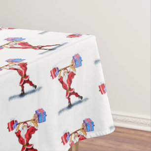 Bodybuilder Santa Christmas Tablecloth Gifts