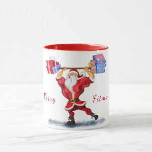 Bodybuilder Santa Funny Christmas Mug Gift