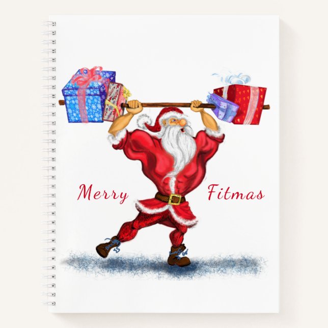 Bodybuilder Santa Funny Christmas Notebook (Front)