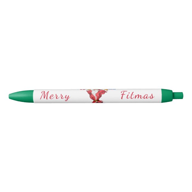 Bodybuilder Santa Funny Christmas Pen (Front)