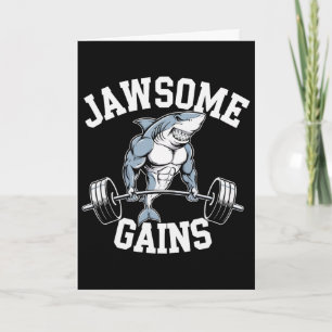 Bodybuilder Shark Lover Gym Fitness Workout Bodybu Card