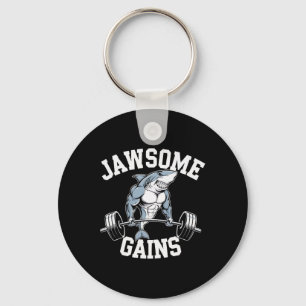 Bodybuilder Shark Lover Gym Fitness Workout Bodybu Key Ring