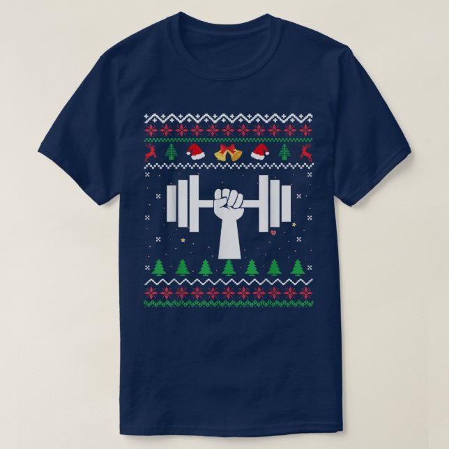 Bodybuilder Ugly Christmas Sweater Xmas Gym Workou (Design Front)