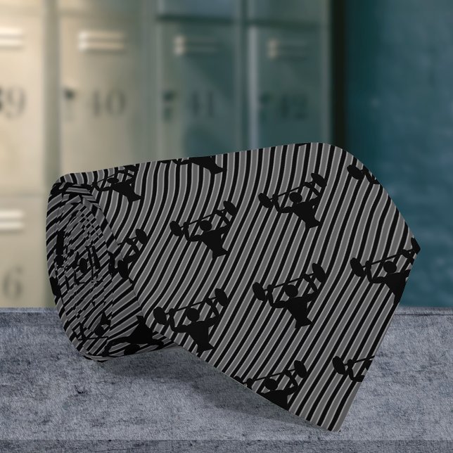 Bodybuilder - Weight Lifting Theme on Dark Stripe Tie (Creator Uploaded)