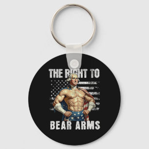 Bodybuilding 4th Of July Dad Usa Flag 2nd Amendmen Key Ring