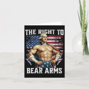 Bodybuilding 4th Of July Dad Usa Flag 2nd Bear Arm Card