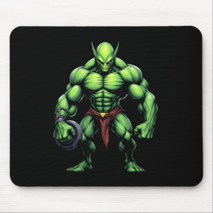 Bodybuilding Alien Tee Funny Gym Design Ufo Weight Mouse Pad