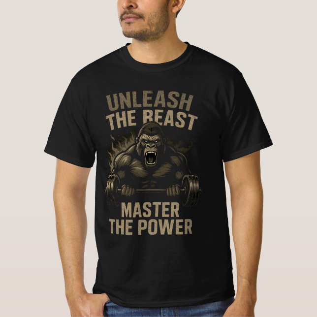 Bodybuilding Beast Power – Unleash Strength T-Shirt (Front)