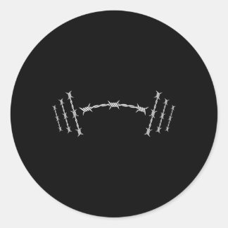 Bodybuilding Bodybuilder Dumbbell Classic Round Sticker