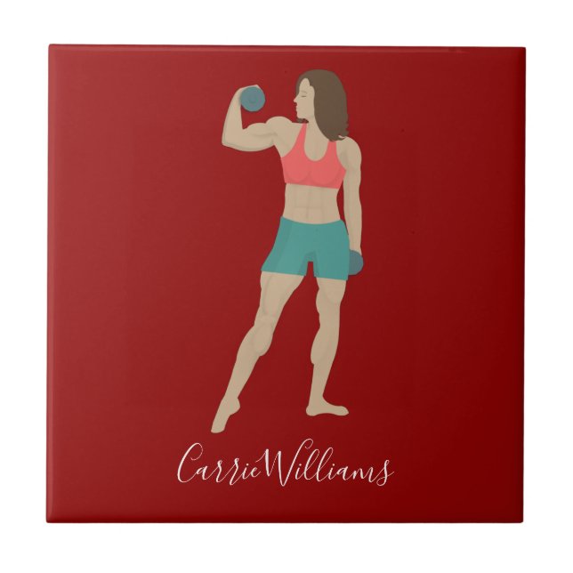 Bodybuilding Ceramic Tile (Front)