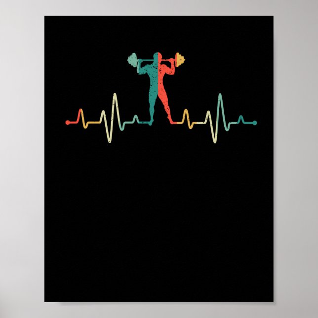 Bodybuilding Cool Gym Pulse Barbell Weights Poster (Front)
