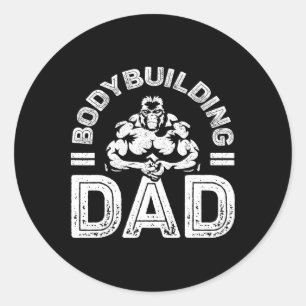 Bodybuilding Dad Shirt Men Muscle Gym Training Bod Classic Round Sticker