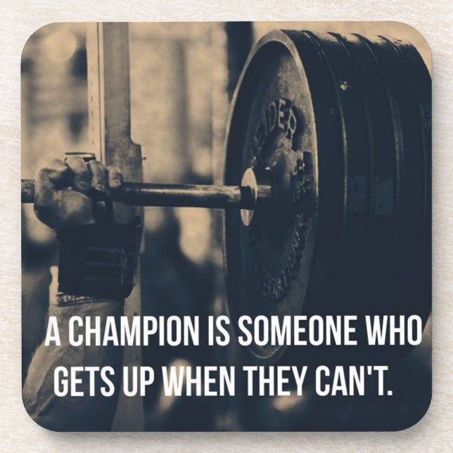 Bodybuilding Fitness Gym Workout Motivation Coaster (Front)