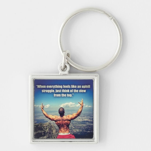 Bodybuilding Fitness Gym Workout Motivation Key Ring (Front)