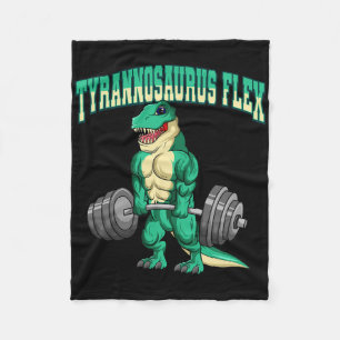 Bodybuilding Fitness Tyrannosaurus Flex Dinosaur D Fleece Blanket