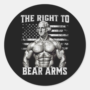 Bodybuilding Funny 4th Of July Dad Usa Flag 2nd Be Classic Round Sticker