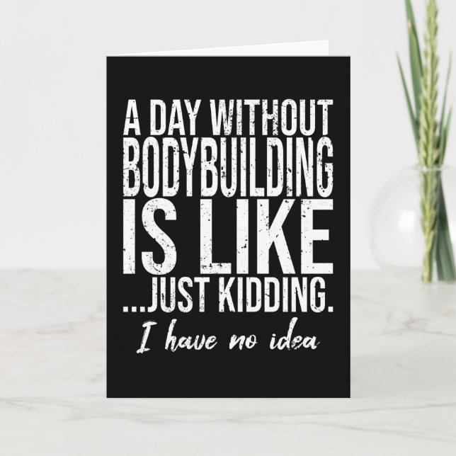 Bodybuilding funny sports gift card (Front)