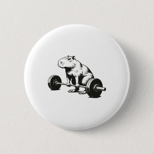 Bodybuilding Gifts Capybara Weightlifting Funny Wo 6 Cm Round Badge